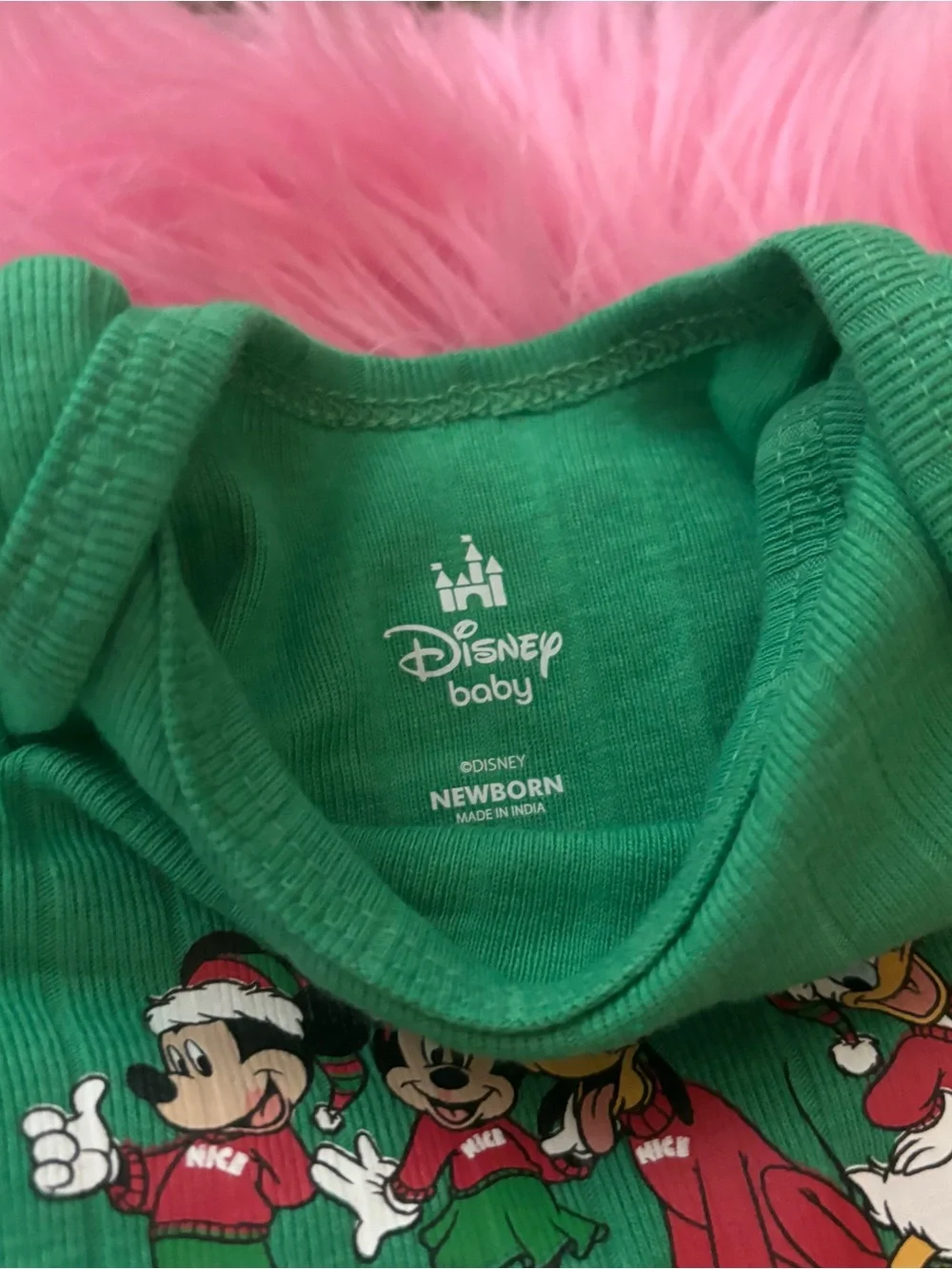 Disney Baby Newborn Christmas Character Bodysuit